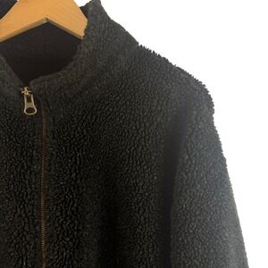 MUSKOKA LAKES fuzzy fleece black 1/4 zip pullover sweater - XL